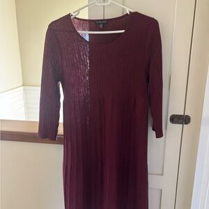 Eileen Fisher Burgundy 100% Wool Dress